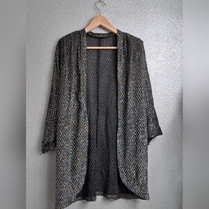 Vintage Silver Multi Color Open Cardigan